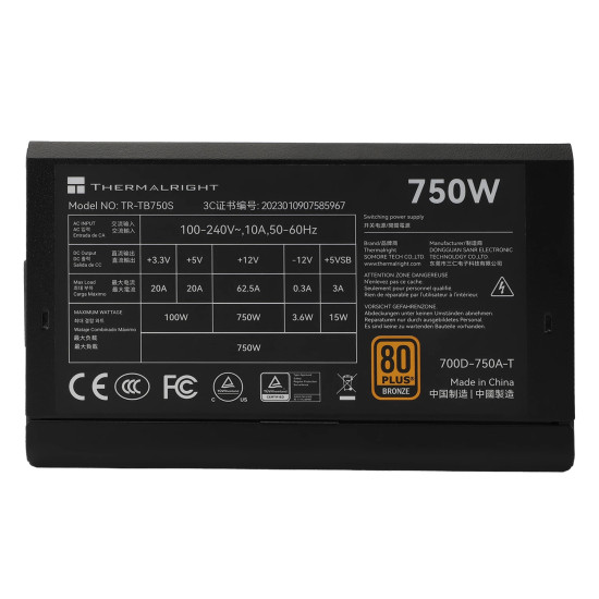 Thermalright захранване PSU ATX 3.0 750W Bronze - TR-TB750S