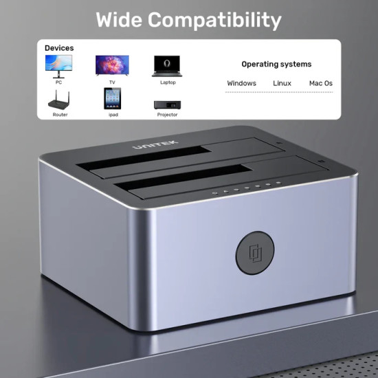 Докинг станция Unitek Storage - HDD Dock - 2 BAY - Y-3026GY01-EU