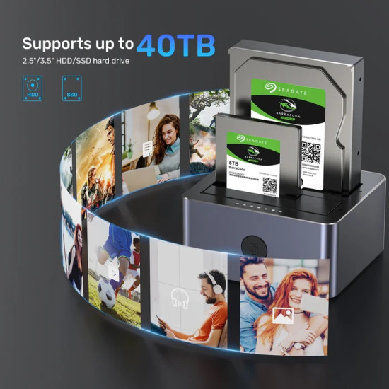 Докинг станция Unitek Storage - HDD Dock - 2 BAY - Y-3026GY01-EU