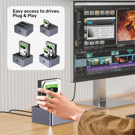 Докинг станция Unitek Storage - HDD Dock - 2 BAY - Y-3026GY01-EU