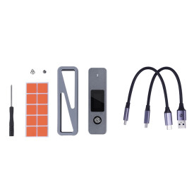 Външна кутия за диск VCom Storage - Case - M.2 NVMe/SATA M/B key - USB-C/A Gen.2 10Gbps, Fingerprint Encryption - CU855SN-F