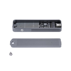 Външна кутия за диск VCom Storage - Case - M.2 NVMe/SATA M/B key - USB-C/A Gen.2 10Gbps, Fingerprint Encryption - CU855SN-F