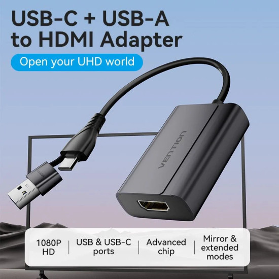 Адаптер Vention USB-C/A to HDMI F - ACYHB