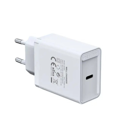 Зарядно Vention Fast Charger Wall - QC4.0, PD3.0 Type-C, 30W White - FAIW0
