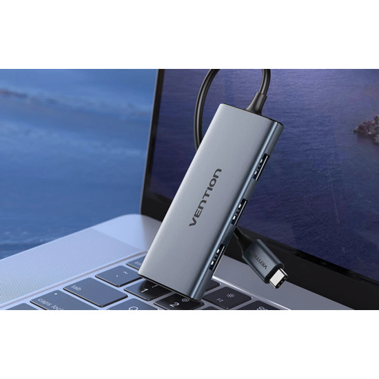 Докинг станция Vention Docking Station Type-C - TOOHB - HDMI x 1, USB3.0 x 3, SD/TF