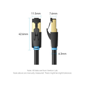 Мрежови кабел Vention SFTP Cat.8 Patch Cable - 3.0M Black 40Gbps - IKABI