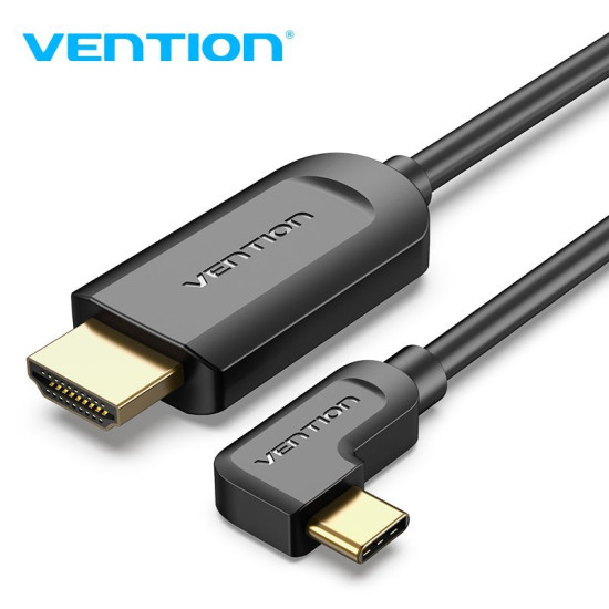HDMI кабел Vention Type-C to HDMI Cable Right Angle 1.5M Black - CGVBG