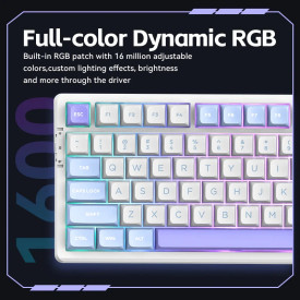 Безжична клавиатура VGN Wireless Gaming Mechanical Keyboard - V98 PRO V2 Black Currant - Kailh Vaporwave Switches, RGB