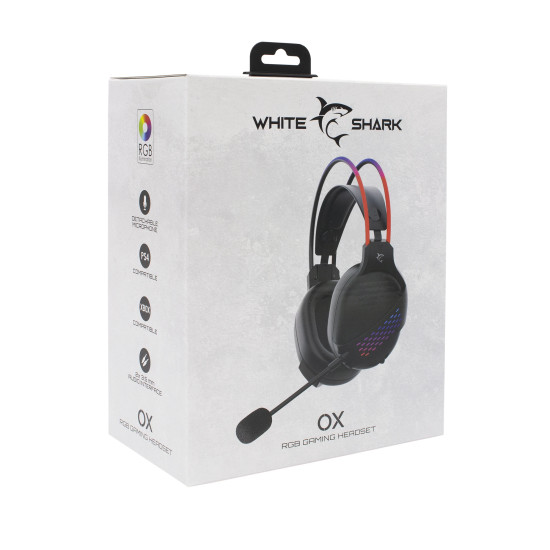 Слушалки White Shark Gaming Headphones OX - 50mm, PS5, PS4, PC, Black