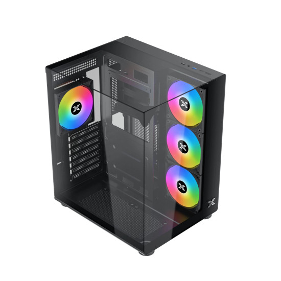 Кутия за компютър Xigmatek Case ATX - Aqua Compact - 4 ARGB Fans