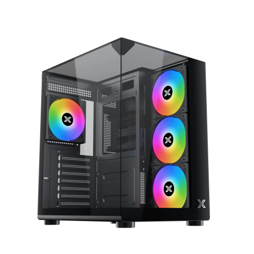 Кутия за компютър Xigmatek Case ATX - Aqua Compact - 4 ARGB Fans