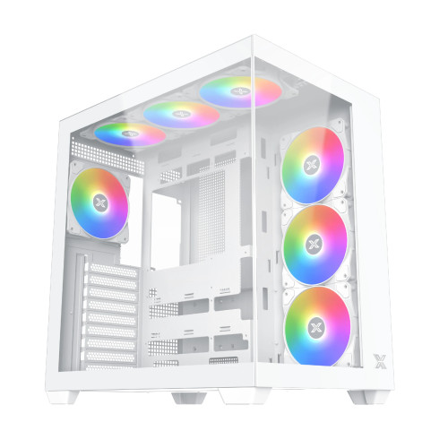 Кутия за компютър Xigmatek AQUA V AIR ARCTIC - 7 ARGB Fans, White