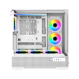 Кутия за компютър Xigmatek Case EATX - Vision Arctic - 7 ARGB Fans, LCD Display Panel, Smart Fan Control