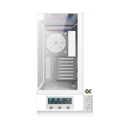 Кутия за компютър Xigmatek Case EATX - Vision Arctic - 7 ARGB Fans, LCD Display Panel, Smart Fan Control