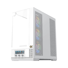 Кутия за компютър Xigmatek Case EATX - Vision Arctic - 7 ARGB Fans, LCD Display Panel, Smart Fan Control