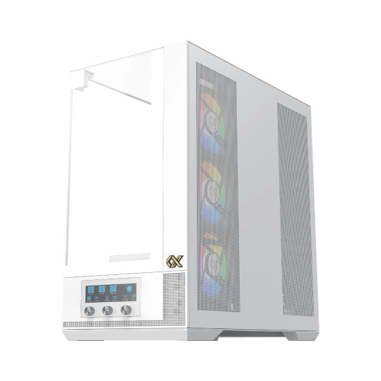 Кутия за компютър Xigmatek Case EATX - Vision Arctic - 7 ARGB Fans, LCD Display Panel, Smart Fan Control