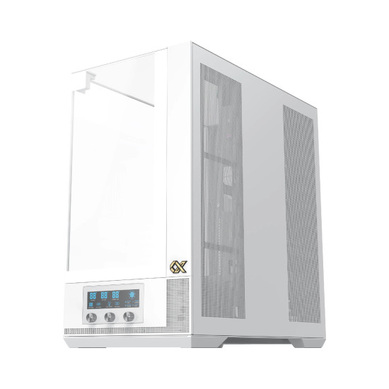 Кутия за компютър Xigmatek Case EATX - Vision Arctic - 7 ARGB Fans, LCD Display Panel, Smart Fan Control
