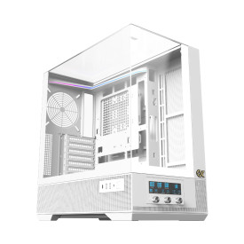Кутия за компютър Xigmatek Case EATX - Vision Arctic - 7 ARGB Fans, LCD Display Panel, Smart Fan Control