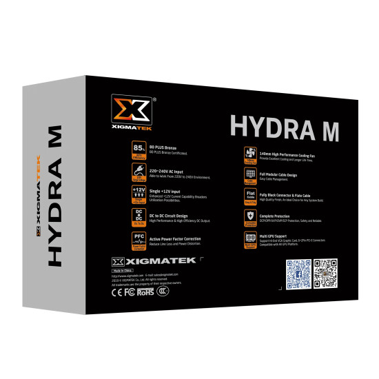 Захранване Xigmatek Hydra M, 750W, ATX, 80 Plus Bronze