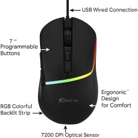 Мишка Xtrike ME Gaming Mouse GM-322 Black - 7200dpi