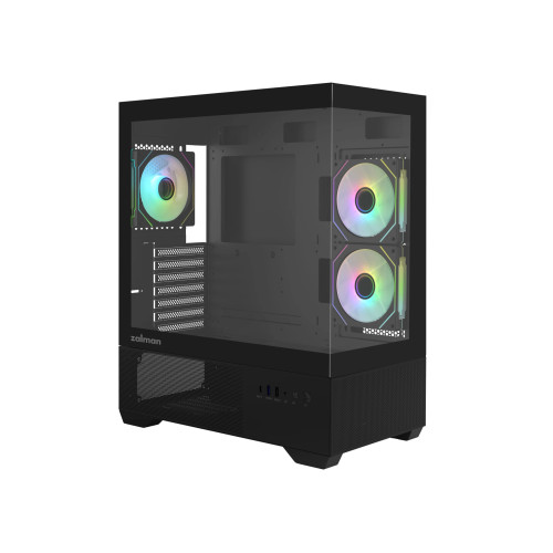 Кутия за компютър Zalman Case ATX - Chronix BLACK V2 - 3 x 120 mm A-RGB, USB-C, Tempered Glass