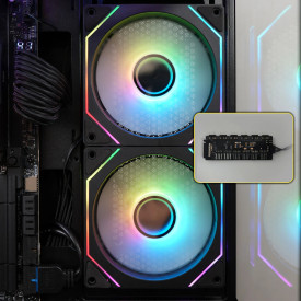 Кутия за компютър Zalman Case ATX - Chronix BLACK V2 - 3 x 120 mm A-RGB, USB-C, Tempered Glass