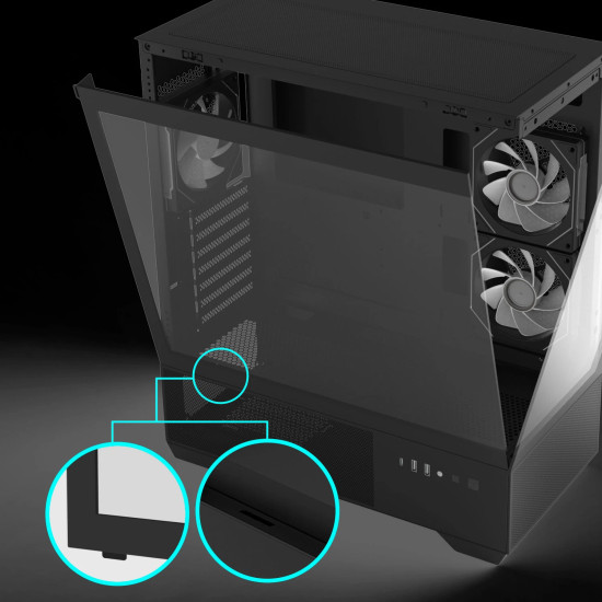Кутия за компютър Zalman Case ATX - Chronix BLACK V2 - 3 x 120 mm A-RGB, USB-C, Tempered Glass
