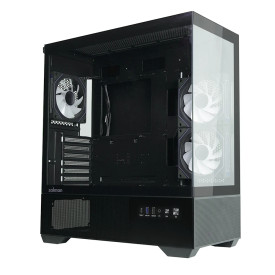 Кутия за компютър Zalman Case ATX - Chronix BLACK V2 - 3 x 120 mm A-RGB, USB-C, Tempered Glass