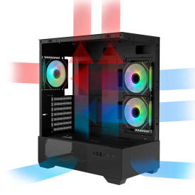 Кутия за компютър Zalman Case ATX - Chronix BLACK V2 - 3 x 120 mm A-RGB, USB-C, Tempered Glass