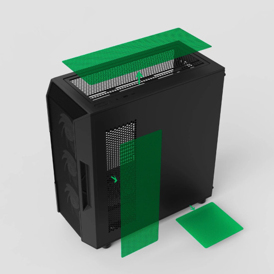 Кутия за компютър Zalman Case ATX - I3 NEO V2 Black - RGB, Mesh