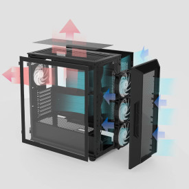 Кутия за компютър Zalman Case ATX - I3 NEO V2 Black - RGB, Mesh