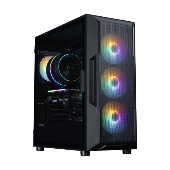 Кутия за компютър Zalman Case ATX - I3 NEO V2 Black - RGB, Mesh