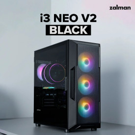 Кутия за компютър Zalman Case ATX - I3 NEO V2 Black - RGB, Mesh