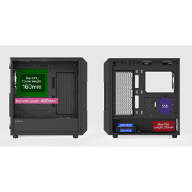 Кутия за компютър Zalman Case ATX - I3 NEO V2 Black - RGB, Mesh