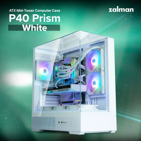 Кутия за компютър Zalman Case ATX - P40 Prism White