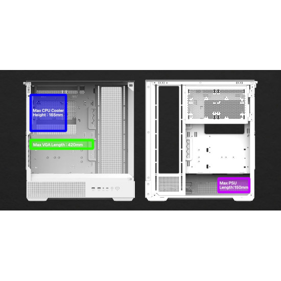 Кутия за компютър Zalman Case ATX - P40 Prism White