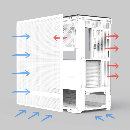 Кутия за компютър Zalman Case ATX - P40 Prism White