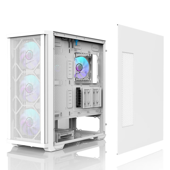 Кутия за компютър Zalman Case EATX - Z10 DUO White - Mesh/Tempered Glass