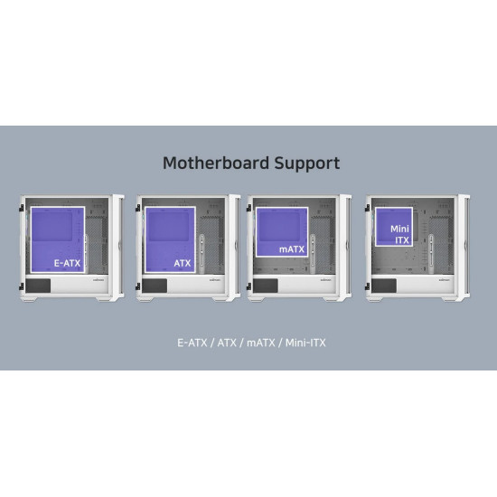 Кутия за компютър Zalman Case EATX - Z10 DUO White - Mesh/Tempered Glass