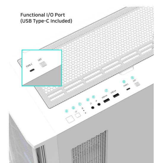 Кутия за компютър Zalman Case EATX - Z10 DUO White - Mesh/Tempered Glass