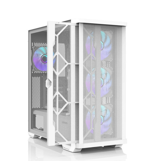 Кутия за компютър Zalman Case EATX - Z10 DUO White - Mesh/Tempered Glass