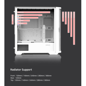 Кутия за компютър Zalman Case EATX - Z10 DUO White - Mesh/Tempered Glass