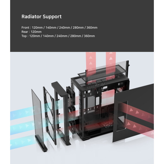 Кутия за компютър Zalman Case EATX - Z10 PLUS - Tempered Glass