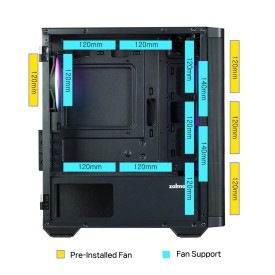 Кутия за компютър Zalman Case mATX - M4 Black - Addressable RGB, Tempered Glass, 4 fans included