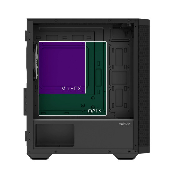 Кутия за компютър Zalman Case mATX - M4 Black - Addressable RGB, Tempered Glass, 4 fans included