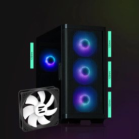 Кутия за компютър Zalman Case mATX - M4 Black - Addressable RGB, Tempered Glass, 4 fans included
