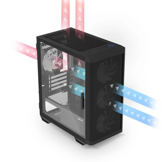 Кутия за компютър Zalman Case mATX - M4 Black - Addressable RGB, Tempered Glass, 4 fans included