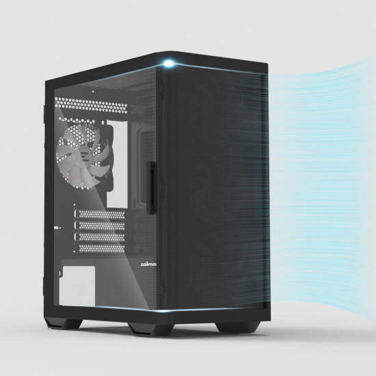 Кутия за компютър Zalman Case mATX - M4 Black - Addressable RGB, Tempered Glass, 4 fans included