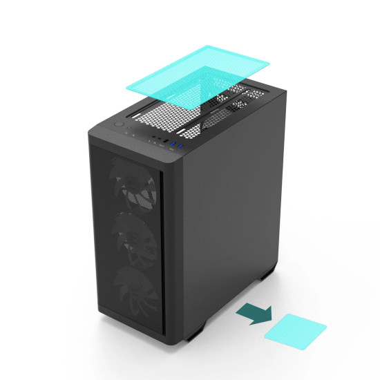 Кутия за компютър Zalman Case mATX - M4 Black - Addressable RGB, Tempered Glass, 4 fans included