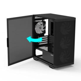 Кутия за компютър Zalman Case mATX - M4 Black - Addressable RGB, Tempered Glass, 4 fans included